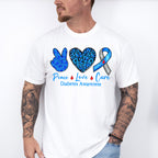Peace Love Cure Diabetes - Diabetes Unisex Crewneck T-Shirt Sweatshirt Hoodie