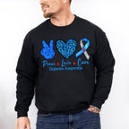 Peace Love Cure Diabetes - Diabetes Unisex Crewneck T-Shirt Sweatshirt Hoodie