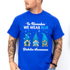 In November We Wear Blue Gnome - Diabetes Unisex Crewneck T-Shirt Sweatshirt Hoodie