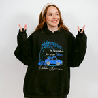 November We Wear Blue Car Design - Diabetes Unisex Crewneck T-Shirt Sweatshirt Hoodie