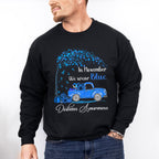 November We Wear Blue Car Design - Diabetes Unisex Crewneck T-Shirt Sweatshirt Hoodie