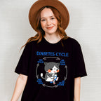 Diabetes Cycle Cat Design - Diabetes Unisex Crewneck T-Shirt Sweatshirt Hoodie
