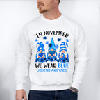 In November We Wear Blue Gnomes - Diabetes Unisex Crewneck T-Shirt Sweatshirt Hoodie