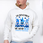 In November We Wear Blue Gnomes - Diabetes Unisex Crewneck T-Shirt Sweatshirt Hoodie