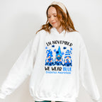 In November We Wear Blue Gnomes - Diabetes Unisex Crewneck T-Shirt Sweatshirt Hoodie