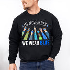 In November We Wear Blue Design - Diabetes Unisex Crewneck T-Shirt Sweatshirt Hoodie