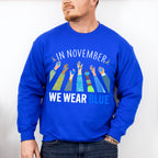 In November We Wear Blue Design - Diabetes Unisex Crewneck T-Shirt Sweatshirt Hoodie