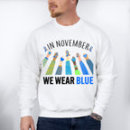 In November We Wear Blue Design - Diabetes Unisex Crewneck T-Shirt Sweatshirt Hoodie