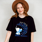 Never Give Up Elephant Design - Diabetes Unisex Crewneck T-Shirt Sweatshirt Hoodie