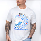 Never Give Up Elephant Design - Diabetes Unisex Crewneck T-Shirt Sweatshirt Hoodie