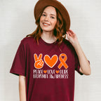 Peace Love Cure Leukemia Awareness - Leukemia Unisex Crewneck T-Shirt Sweatshirt Hoodie
