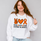 Peace Love Cure Leukemia Awareness - Leukemia Unisex Crewneck T-Shirt Sweatshirt Hoodie