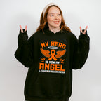 My Hero Is Now My Angel - Leukemia Unisex Crewneck T-Shirt Sweatshirt Hoodie