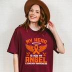 My Hero Is Now My Angel - Leukemia Unisex Crewneck T-Shirt Sweatshirt Hoodie