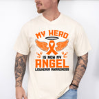My Hero Is Now My Angel - Leukemia Unisex Crewneck T-Shirt Sweatshirt Hoodie