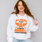 My Hero Is Now My Angel - Leukemia Unisex Crewneck T-Shirt Sweatshirt Hoodie