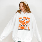 My Hero Is Now My Angel - Leukemia Unisex Crewneck T-Shirt Sweatshirt Hoodie