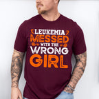 Leukemia Messed With The Wrong Girl - Leukemia Unisex Crewneck T-Shirt Sweatshirt Hoodie