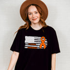 Leukemia Awareness USA Flag - Leukemia Unisex Crewneck T-Shirt Sweatshirt Hoodie