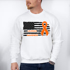 Leukemia Awareness USA Flag - Leukemia Unisex Crewneck T-Shirt Sweatshirt Hoodie