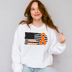 Leukemia Awareness USA Flag - Leukemia Unisex Crewneck T-Shirt Sweatshirt Hoodie