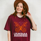 Leukemia Awareness Butterfly Design - Leukemia Unisex Crewneck T-Shirt Sweatshirt Hoodie
