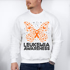 Leukemia Awareness Butterfly Design - Leukemia Unisex Crewneck T-Shirt Sweatshirt Hoodie