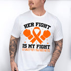 Her Fight Is My Fight Gloves - Leukemia Unisex Crewneck T-Shirt Sweatshirt Hoodie