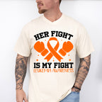 Her Fight Is My Fight Gloves - Leukemia Unisex Crewneck T-Shirt Sweatshirt Hoodie