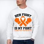 Her Fight Is My Fight Gloves - Leukemia Unisex Crewneck T-Shirt Sweatshirt Hoodie