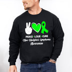 Peace Love Cure - Lymphoma Unisex Crewneck T-Shirt Sweatshirt Hoodie