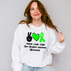 Peace Love Cure - Lymphoma Unisex Crewneck T-Shirt Sweatshirt Hoodie