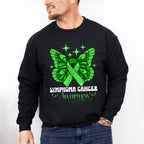 Lymphoma Butterfly Ribbon Design - Lymphoma Unisex Crewneck T-Shirt Sweatshirt Hoodie