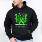 Lymphoma Butterfly Ribbon Design - Lymphoma Unisex Crewneck T-Shirt Sweatshirt Hoodie