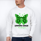 Lymphoma Butterfly Ribbon Design - Lymphoma Unisex Crewneck T-Shirt Sweatshirt Hoodie