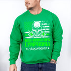 Lymphoma Awareness Skull Design - Lymphoma Unisex Crewneck T-Shirt Sweatshirt Hoodie