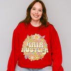 Smile Face Hair Hustler Design - Hair Stylist Unisex Crewneck T-Shirt Sweatshirt Hoodie