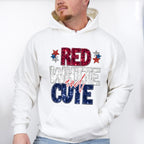 Glitter Red White And Cute 4th Of July Unisex Crewneck T-Shirt Sweatshirt Hoodie