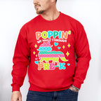 Poppin My Way Through Pre-k Design - Pre-K Unisex Crewneck T-Shirt Sweatshirt Hoodie