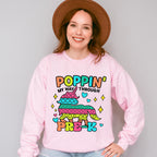 Poppin My Way Through Pre-k Design - Pre-K Unisex Crewneck T-Shirt Sweatshirt Hoodie