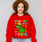Roaring Into REX Pre-k Design - Pre-K Unisex Crewneck T-Shirt Sweatshirt Hoodie