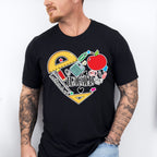 Teacher Heart Design - Teacher Unisex Crewneck T-Shirt Sweatshirt Hoodie
