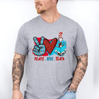 Peace Love Teach Design - Teacher Unisex Crewneck T-Shirt Sweatshirt Hoodie