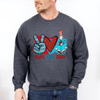 Peace Love Teach Design - Teacher Unisex Crewneck T-Shirt Sweatshirt Hoodie