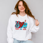 Peace Love Teach Design - Teacher Unisex Crewneck T-Shirt Sweatshirt Hoodie