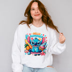 Stitch Hello Summer Design - Summer Theme Unisex Crewneck T-Shirt Sweatshirt Hoodie