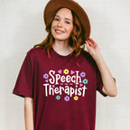 Flower Speech Therapist Design - Therapy Unisex Crewneck T-Shirt Sweatshirt Hoodie