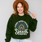 Every Word Counts Speech Therapy Design - Therapy Unisex Crewneck T-Shirt Sweatshirt Hoodie