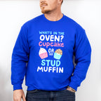 Cupcake Or Stud Muffin - Gender Reveal Unisex Crewneck T-Shirt Sweatshirt Hoodie