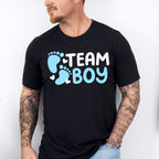 Team Boy Foot Print - Gender Reveal Unisex Crewneck T-Shirt Sweatshirt Hoodie